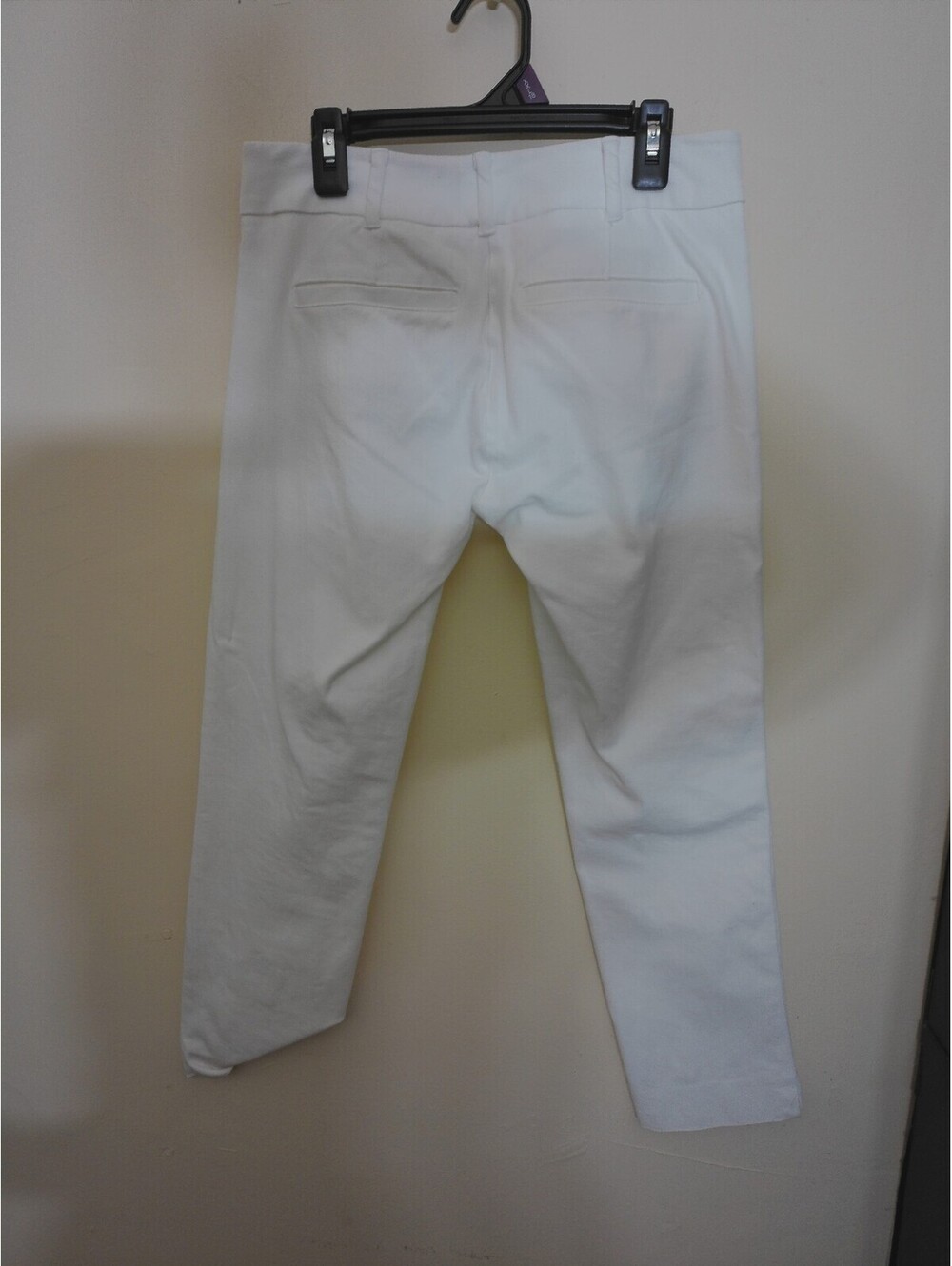 7 Ave Womens Cropped Capri Pants White Slim Straight Leg Ankle - Picture 2 of 5